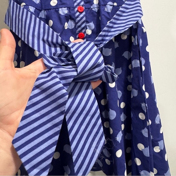 American Girl Purr-fect Dots Dress Sz 10 Cat Fourth of July 4th Red White Blue - Picture 5 of 9